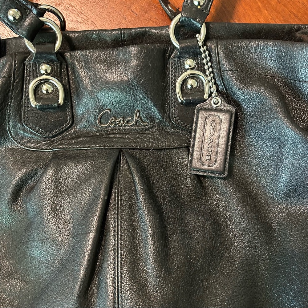 Coach Ashley Caryall Leather Shoulder Bag - Purple Interior - Picture 15 of 15